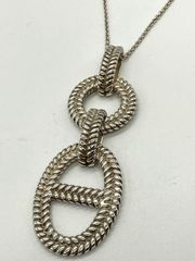 【IT3SCVH42NSO】HERMES エルメス ヴィンテージ Ag925 シェーヌダンクル パラード ネックレス 63.6g 45㎝