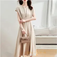 半袖 ワンピース ロングワンピース Vネック レディース 夏 ロング丈 無地 ギャザー ポケットあり 柔らか ふんわり Aライン ゆったり 大きいサイズ 体型カバー きれいめ おしゃれ 通勤お出かけ カジュアル 上品 春 秋 高級感 wxiaoyun09