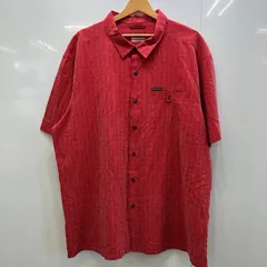 Columbia コロンビア  OMNI-SHADE チェック柄 アウトドアシャツ 半袖シャツ ボタンダウン メキシコ製 2XL レッド