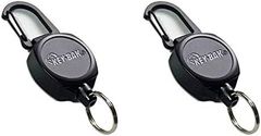 KEY-BAK サイドキック カラビナ付キーリール　60cmケプラーコード　2個セット