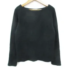 B&Y ユナイテッドアローズ BEAUTY&YOUTH ビューティー&ユース リブニット カットソー 長袖 ボートネック 無地 F ダークグリーン 緑 /FF33