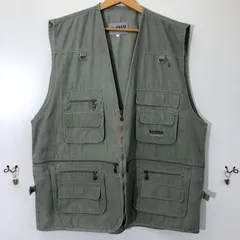 J.L.LAI JIAN LI LAI ハンティングベスト ワークベスト フィッシングベスト メンズ グリーン