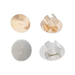 【在庫セール】ヘアゴム 台座 12mm 金銀合計80個 ／ 金具 アクセサリー ハンドメイド DIY (平皿型 金銀・合計80個)