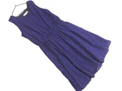 NATURAL BEAUTY BASIC ナチュラルビューティーベーシック 花柄 ノースリーブ Aライン ワンピース sizeM/紺 ■◆ レディース