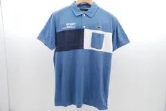 中古 メンズ ラフ＆スウェル rough&swell 半袖ポロシャツ M 青×紺×白 ブルー×ネイビー×ホワイト