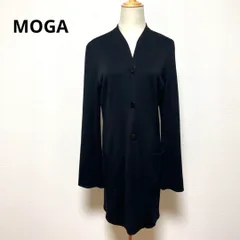 MOGA モガ ブラック ウール コート ボタン付き 3 おしゃれ