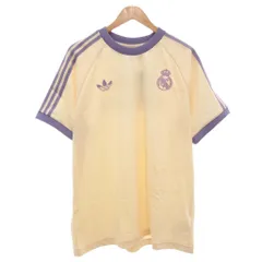 アディダス adidas タグ付き レアルマドリード アディカラー クラシックス スリーストライプス Tシャツ ロゴ 半袖 3XL ベージュ IY0057 /AE