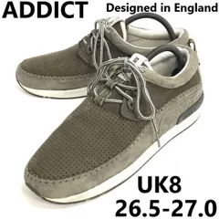 ADDICT★Designed in England/レザースニーカー【UK8/US9/26.5-27.0/グレージュ/brown】アディクト/sneakers/Shoes/trainers◆sQ-654<sale>