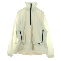 adidas アディダス 長袖 ハーフジップ ナイロンジャケット XL アイボリー レディース 古着