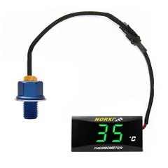 新品 バイク用 油温計 超薄型 デジタル 防水 オイルテンプメーター オートバイ 温度計 高温警告機能 油温センサー付属 (M14X1.5，)