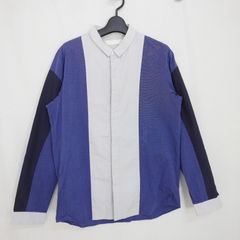 ETHOSENS エトセンス メンズ トップス バイカラー長袖 切り替えシャツ GRAY/BLUE