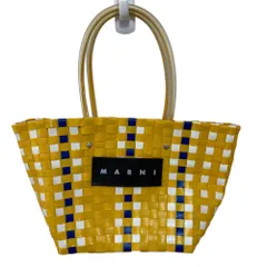 極美品　マルニ　フラワーカフェ ピクニックバッグ カゴバッグ　チェック 即日発送 マルニフラワーカフェ ピクニックバッグ カゴバッグ