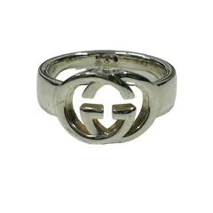 GUCCI グッチ GGロゴ インターロッキング シルバー Ag925 11号 リング メンズ 【中古】 52506K285