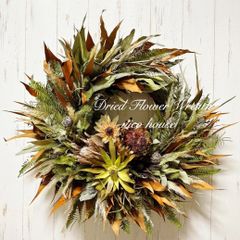 ドライフラワー リース＆スワッグ スターチスリース ミニリース