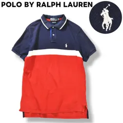 【人気】 ポロ バイ ラルフローレン POLO BY RALPH LAUREN ポニー刺繍ロゴ カノコ 半袖 ポロシャツ 鹿の子 トップス L トリコロールカラー メンズ