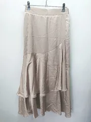 ◇ MAJESTIC LEGON ロング丈 フレア スカート サイズM ピンクベージュ系 レディース E  【1405140005622】