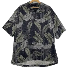 アロハシャツ 総柄 US古着 ボタンダウン オープンカラー 開襟シャツ シルクシャツ オーバーサイズ ビッグシルエット China製 メンズ XL ダークグレー/その他