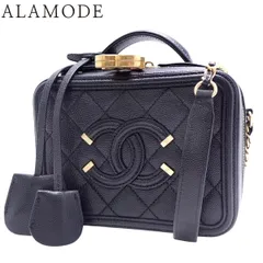 CHANEL(シャネル) マトラッセ CCフィリグリー バニティバッグ ショルダーバッグ チェーン 肩掛け 斜め掛け ハンド キャビアスキン ブラック黒 ボルドー ゴールド金具 A93343 レディース 40802140617【中古】【アラモード】