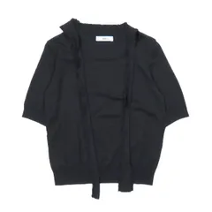 ルネ Rene ボウタイリボン ニット カットソー 半袖 無地 トップス 黒 ブラック 36 レディース のサムネイル