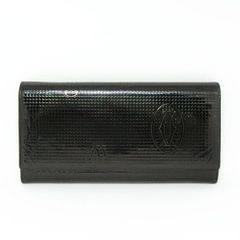 カルティエ Cartier ハッピーバースデー 二つ折り長財布 L3001284 パテントレザー ブラック