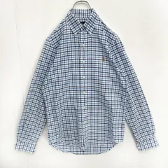 美品　ポロラルフローレン　ボタンダウン　チェック柄　長袖シャツ　ポニー　XSサイズ 刺繍ロゴ ワンポイント メンズ Polo Ralph Lauren