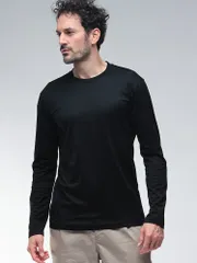 EMPORIO ARMANI (エンポリオアルマーニ) 裾ワンポイント クルーネック 長袖 Tシャツ ASV JERSEY