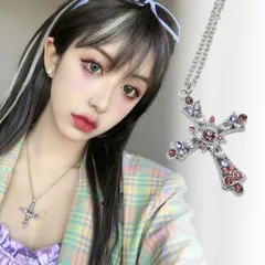  ネックレス ピンク クロス 十字架 アクセサリー メンズ レディー