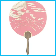 【特価セール】IN JAPAN 日本製MADE うちわ 十五夜 ピンク 塩見団扇 片面透かし 2106 25cm×37cm