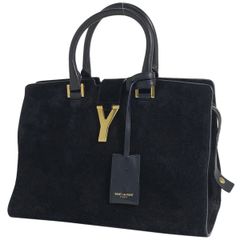 サンローラン SAINT LAURENT プチカバス ハンドバッグ 2WAY ショルダーバッグ Yライン ハンドバッグ スエード ブラック 311210 レディース 【中古】