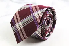 パーフェクトスーツ ブランド ネクタイ シルク チェック柄 格子柄 PO メンズ レッド P.S.FA 【中古】