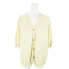 グリーンレーベルリラクシング ユナイテッドアローズ green label relaxing カーディガン ニット シアー Vネック 七分袖 オーバーサイズ 透け感 ベージュ /AO13 ☆