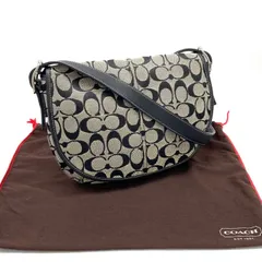 【中古】良品 COACH コーチ シグネチャー キャンバス ショルダー バッグ eD01102M