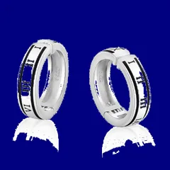 【在庫処分】イヤーカフ 幅15mm ブラック シルバー925 フープイヤリング ノンホールピアス フェイクピアス 両耳 メンズ 黒 ローマ数字 イヤリング シンプル 金属アレルギー対応 KRKC&CO 人気