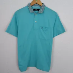 PLAYBOY プレイボーイ ポロシャツ ワンポイントロゴ 刺繍 ブルー Mサイズ メンズ 古着 Y2K　シティーボーイ