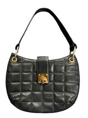 MCM／Quilted Hobo Black Leather Shoulder Bag（キルティング ホーボー ブラック レザー ショルダーバッグ）