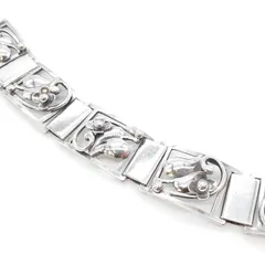 ブレスレット バングル 北欧 ヴィンテージ シルバー スウェーデン SILVER 830 デザインチェーン