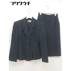 ◇ mila schon ミラショーン バックジップ 膝丈 シングル 3B スカート スーツ セットアップ サイズ40 ブラック レディース  【1112090004635】