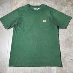Carhartt   Tシャツ  グリーン  緑  L size   半袖  ワンポイント  ロゴ  古着
