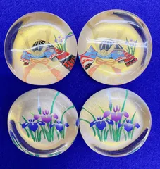 ガラスのお箸置き 端午4個セット 兜 花菖蒲 五月の食卓 端午の節句 初節句 兜飾り  新品 日本製