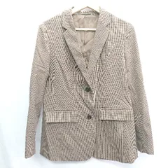 ◇ UNIQLO ユニクロ チェック柄 長袖 ジャケット サイズM ブラウン レディース E  【1408060041183】