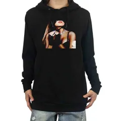 オリジナル パーカー アリアナグランデ ボンテージ バニー デンジャラスウーマン 目隠し パーカー S M L XL タイト ジャスト 大きい ビッグ オーバーサイズ メンズ レディース ユニセックス ピンククリーム