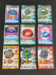 aca397 ベイブレード カード C.C.G キャラクターカードゲーム まとめ  黒海スタジアム 204　サラマリオンスパイラル 172　シーボーグストーム 173　ユルゲンススタジアム 207　コロッセオのスタジアム 206