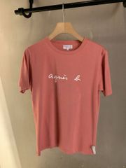 agnes b. アニエスベー レディース メンズ　Tシャツ ブルー　真ん中大きいロゴ