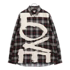 BURBERRY LONDON (バーバリーロンドン) 21SS LOVE フロントプリント チェック長袖シャツ ブラック/ホワイト/レッド 8037862のサムネイル