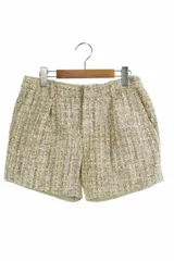 ジュエルチェンジズ Jewel Changes アローズ パンツ ショート ツイード ラメ 38 ベージュ /HH ■AC