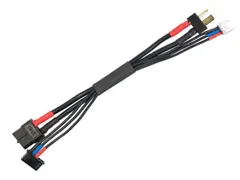 ハイテック XT60⇒ディーンズコネクター 充電ケーブル タミヤLi-Feバランスコード一体型(ショートタイプ) 純正品 ラジコン バッテリー 充電器 アクセサリー T型2ピン ブラック系 HMJ490(S)