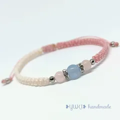 アンクレット or ブレスレット 天然石【アクアマリン✖️ローズクォーツ】