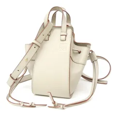 ロエベ LOEWE ショルダーバッグ ハンモックバッグ ドローストリング ミニ ベージュ系 レザー