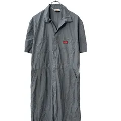 Dickies 半袖 つなぎ 42 グレー ディッキーズ ジップアップ オールインワン ワークウェア 作業着 古着卸 アメリカ仕入 a706-5580
