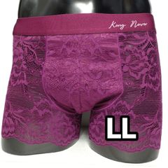 総レースメンズボクサーパンツ（ダークパープル）LL